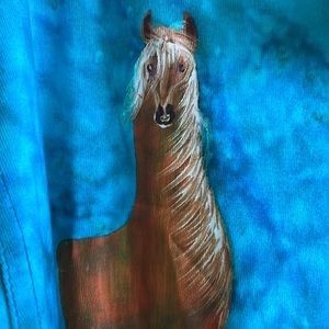 Horse Print Hand Painted Tie Dye Jacket with Pocket